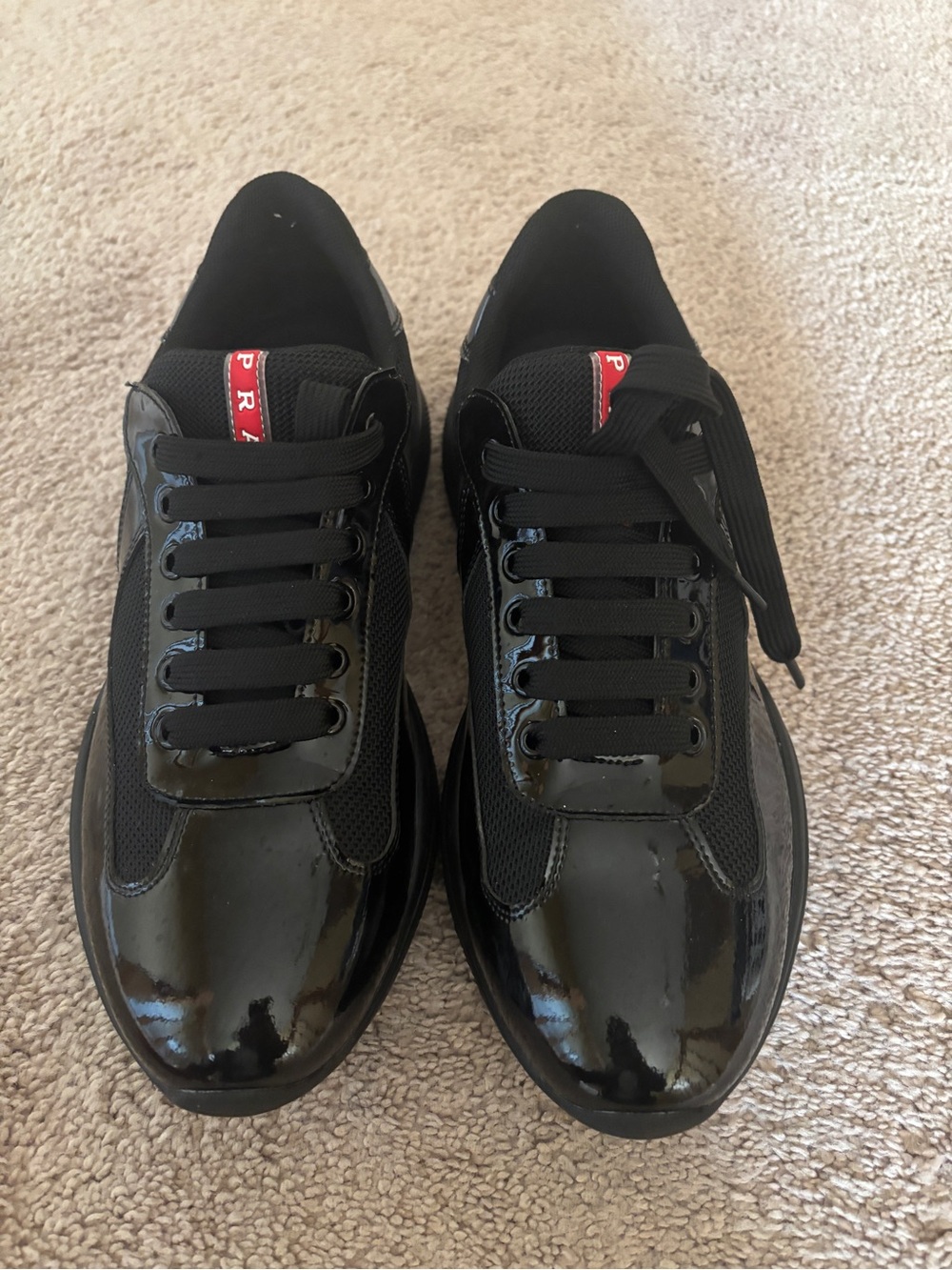 Prada Black Patent Low-Top Sneakers - Picture 4 of 5